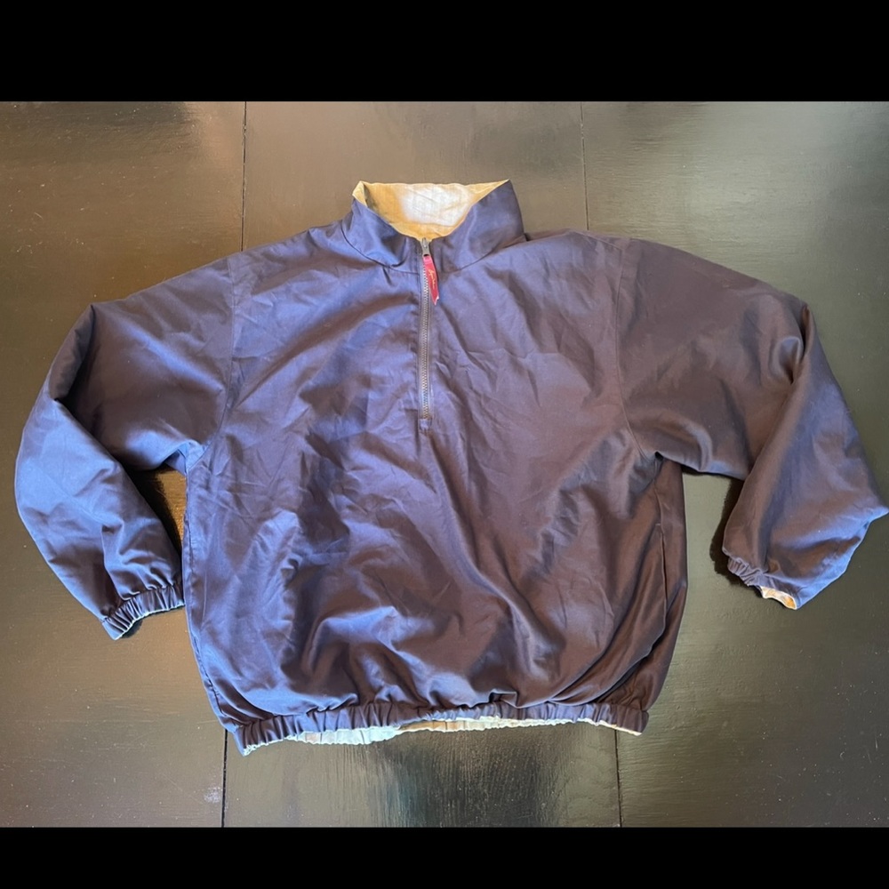 Vintage Bryan Nelson Medium Dark Blue Oversized Fall Puffy Rain/Wind Jacket